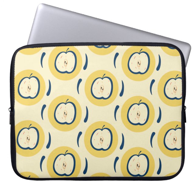 Vintage seamless pattern with apple.  laptop sleeve (Front)