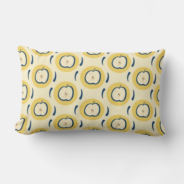 Vintage seamless pattern with apple.  lumbar cushion (Front)
