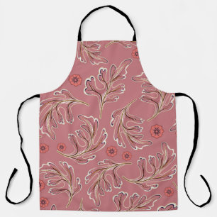 vintage seamless pattern with colourful leaves apron