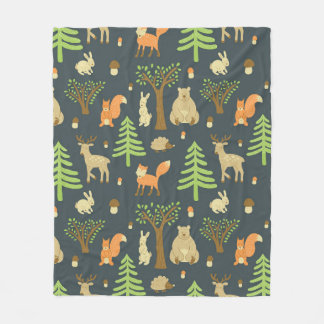 vintage seamless pattern with cute images of bear, fleece blanket
