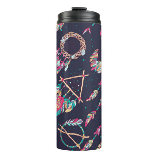 vintage Seamless Pattern with Different Dream Catc Thermal Tumbler