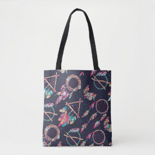 vintage Seamless Pattern with Different Dream Catc Tote Bag