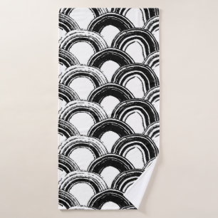 Vintage seamless pattern with dry brush arched str bath towel