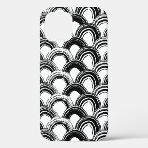 Vintage seamless pattern with dry brush arched str iPhone 12 case