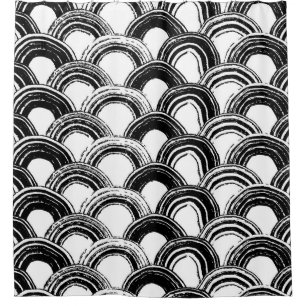 Vintage seamless pattern with dry brush arched str shower curtain