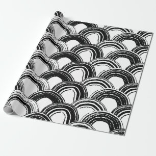 Vintage seamless pattern with dry brush arched str wrapping paper