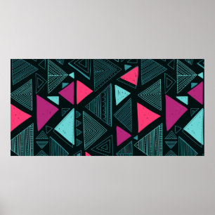 Vintage seamless pattern with ethnic tribal boho t poster