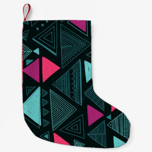 Vintage seamless pattern with ethnic tribal boho t small christmas stocking