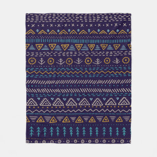 vintage seamless pattern with ethnic tribal hand-d fleece blanket