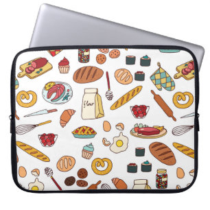 vintage seamless pattern with food. laptop sleeve