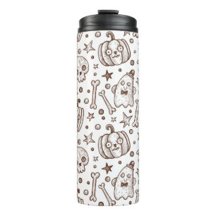 vintage seamless pattern with Halloween elements, Thermal Tumbler