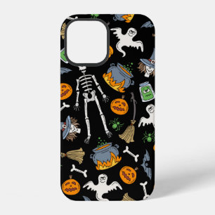 vintage seamless pattern with hand drawn coloured iPhone 12 case