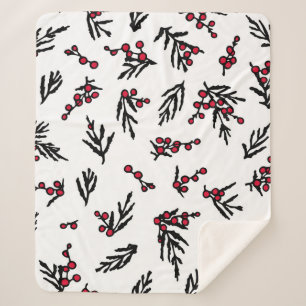 Vintage seamless pattern with hand drawn winter be sherpa blanket