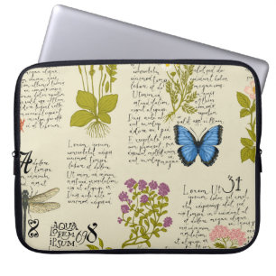 Vintage seamless pattern with handwritten text Lor Laptop Sleeve