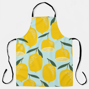 Vintage seamless pattern with lemons. Trendy hand Apron