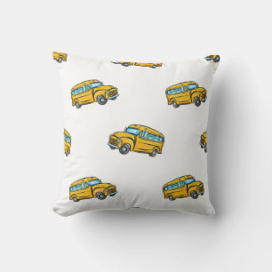 Vintage seamless pattern with school bus. bus,scho cushion
