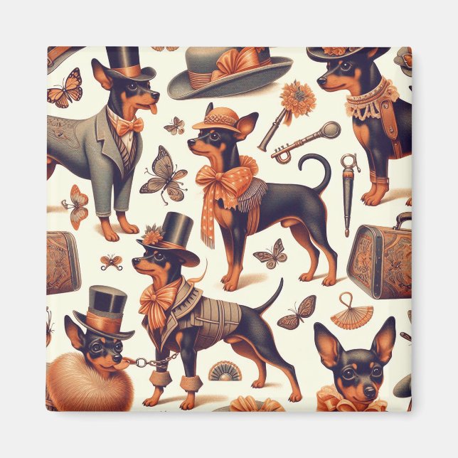 Vintage Seamless Pinscher Magnet (Front)