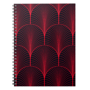 Vintage seamless red and black art deco wallpaper  notebook