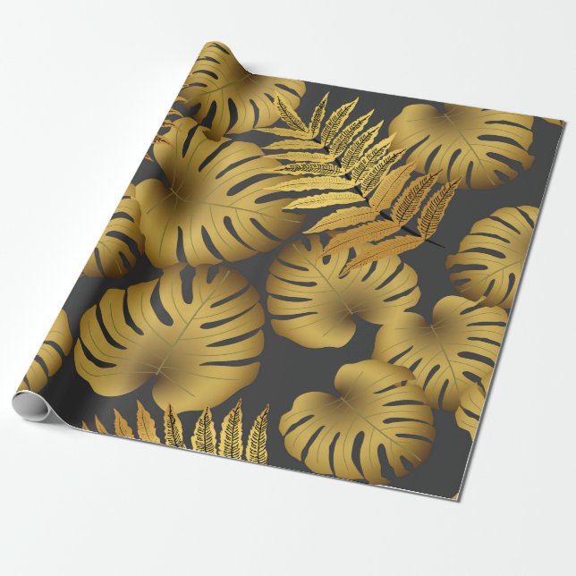 Vintage seamless tropical pattern, bright tropical wrapping paper (Unrolled)