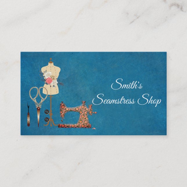 Vintage Seamstress Business Card (Front)
