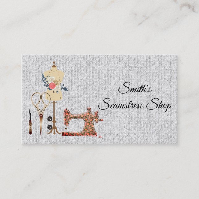 Vintage Seamstress Business Card (Front)