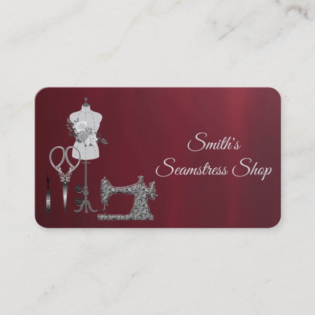 Vintage Seamstress Business Card (Front)