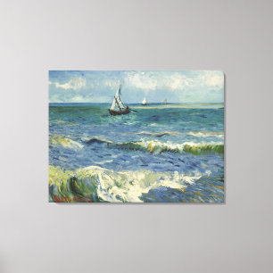 Vintage Seascape near Les Saintes-Maries-de-la-Mer Canvas Print