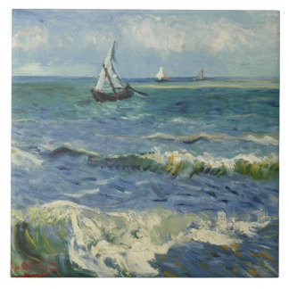 Vintage Seascape near Les Saintes-Maries-de-la-Mer Tile