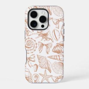 Vintage Seashell Beachy Vibe Tropical Summer iPhone 16 Pro Case