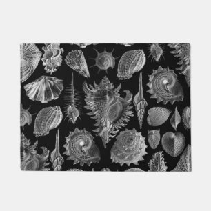 Vintage Seashells Black Doormat