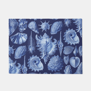 Vintage Seashells Blue Doormat