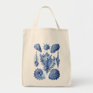 Vintage Seashells Blue Tote Bag