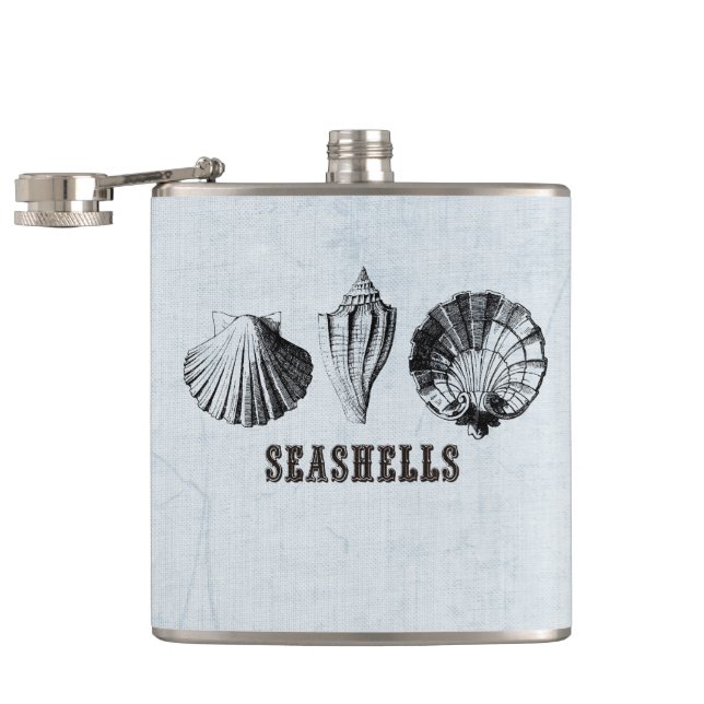 Vintage Seashells Hip Flask (Opened)