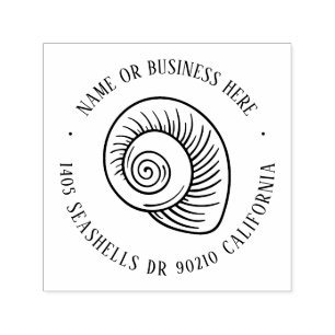 Vintage Seashells Summer Beach Name Return Address Self-inking Stamp