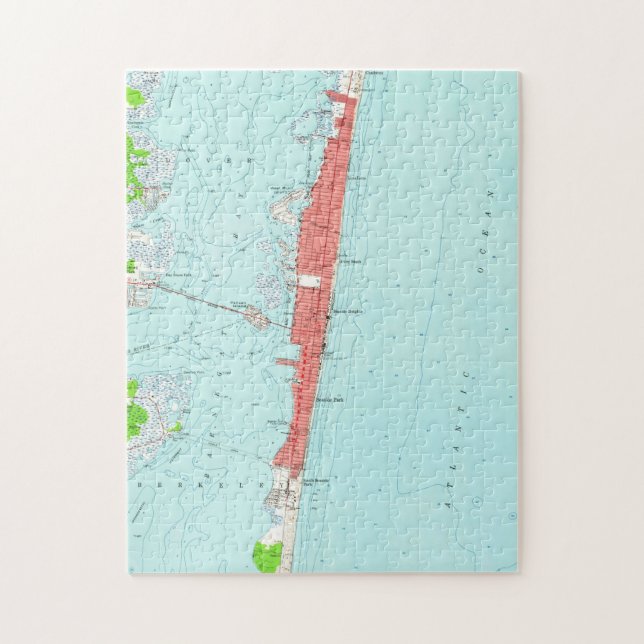 Vintage Seaside Heights NJ Map (1953) Jigsaw Puzzle (Vertical)
