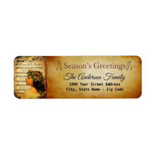 Vintage Season`s Greetings Return Address Label