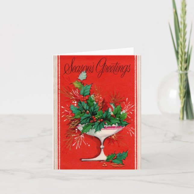 Vintage Seasons Greetings Christmas Card (Front)