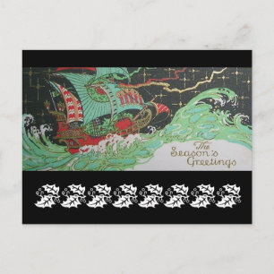 Vintage Season's Greetings Holiday Postcard