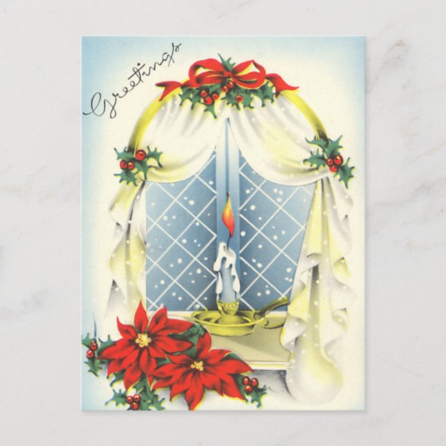 Vintage Season's Greetings Postcard (Front)