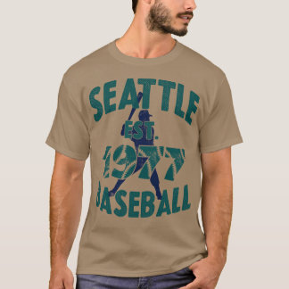 Vintage Seattle Baseball Est 1977 Baseball Batter T-Shirt