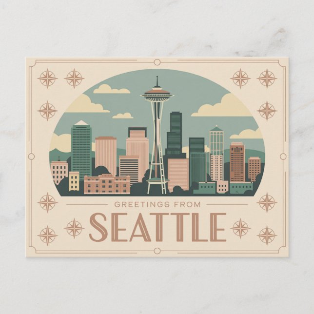 Vintage Seattle Postcard | Greetings from Seattle  (Front)
