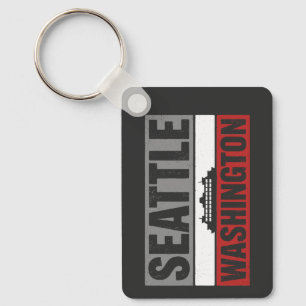 Vintage Seattle Washington Ferry Retro Travel Key Ring
