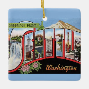 Vintage Seattle Washington Ornament