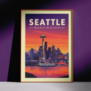 Vintage Seattle Washington Poster