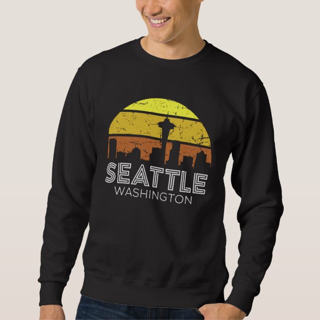 Vintage Seattle Washington Sunset Sweatshirt (Front)