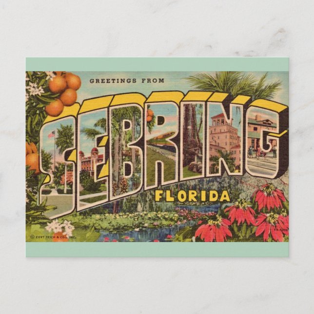 Vintage Sebring Florida  Postcard (Front)