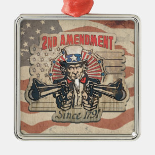 Vintage Second Amendment 1791 Metal Tree Decoration