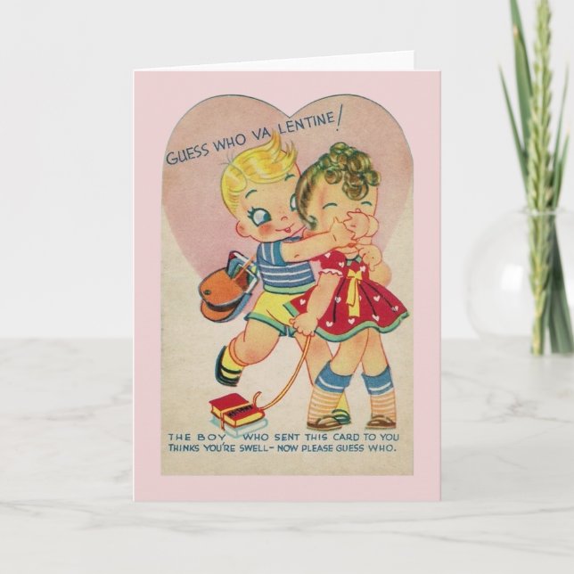 Vintage Secret Valentine Greeting Card (Front)