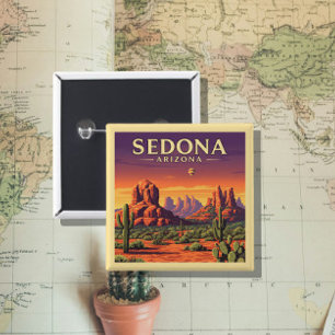 Vintage Sedona Arizona 15 Cm Square Badge
