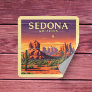 Vintage Sedona Arizona Square Sticker